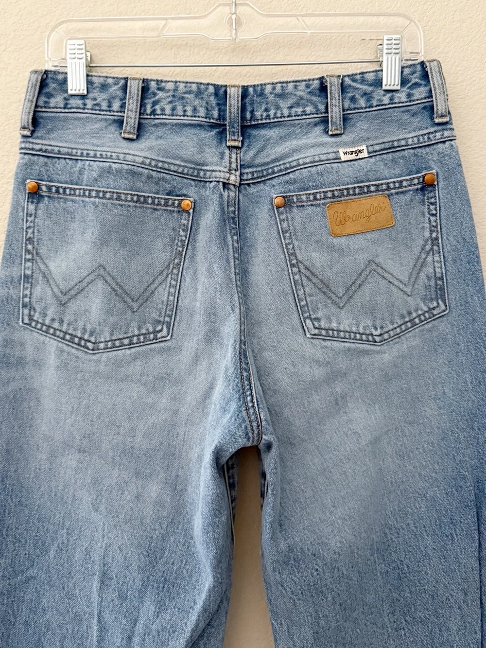 Wrangler Wanderer 622 Flare Bell Bottom Jeans 28 Denim Blue Western Boho 70s - Picture 10 of 13